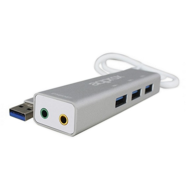 Externt Ljudkort approx! APPUSB51HUB USB 3.0 3.5 mm Grå - 3