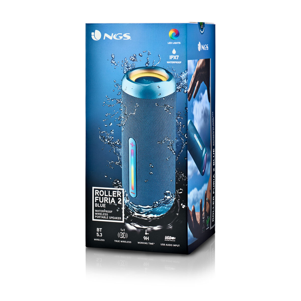 Bärbar Bluetooth Högtalare NGS Roller Furia 2 Blue Blå 15 W - 4