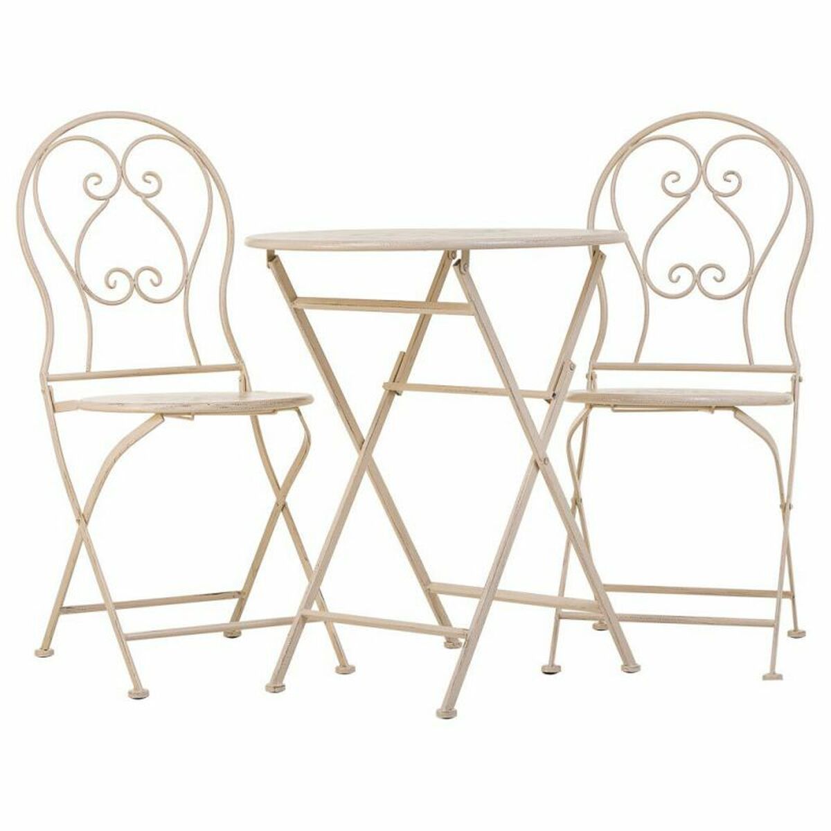 Bordsgrupp med 2 stolar Alexandra House Living Vit 60 x 75 x 60 cm - 3