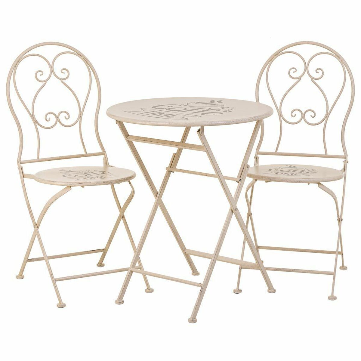 Bordsgrupp med 2 stolar Alexandra House Living Vit 60 x 75 x 60 cm