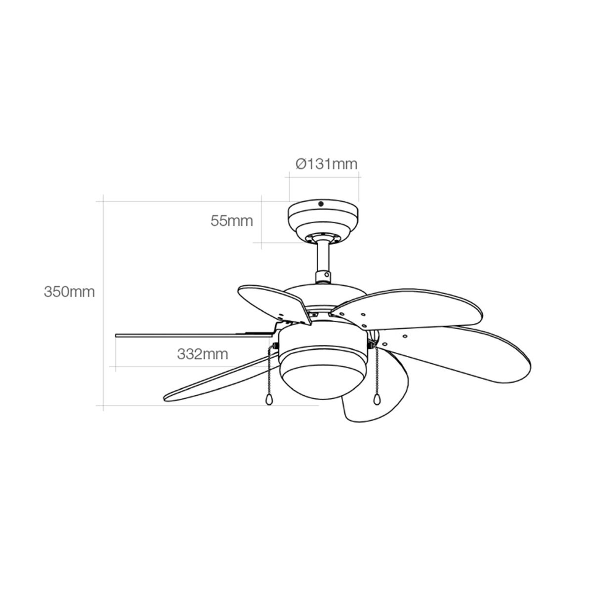 Takfläkt med belysning EDM 33985 Aral Vit 50 W - 5