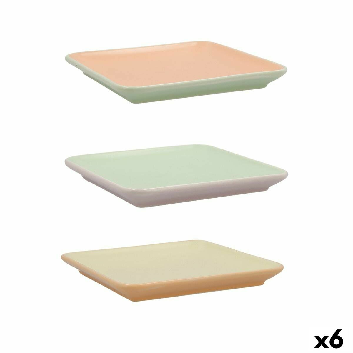 Snacksbricka Quid Vitamina Dvobarvna Keramik 15 x 15 cm (6 antal)