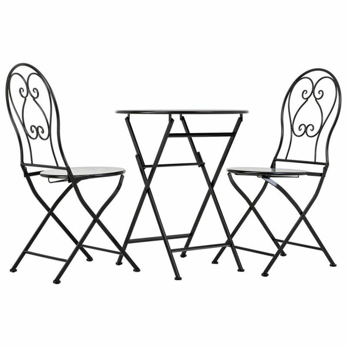 Bordsgrupp med 2 stolar Alexandra House Living Svart 60 x 75 x 60 cm - 2