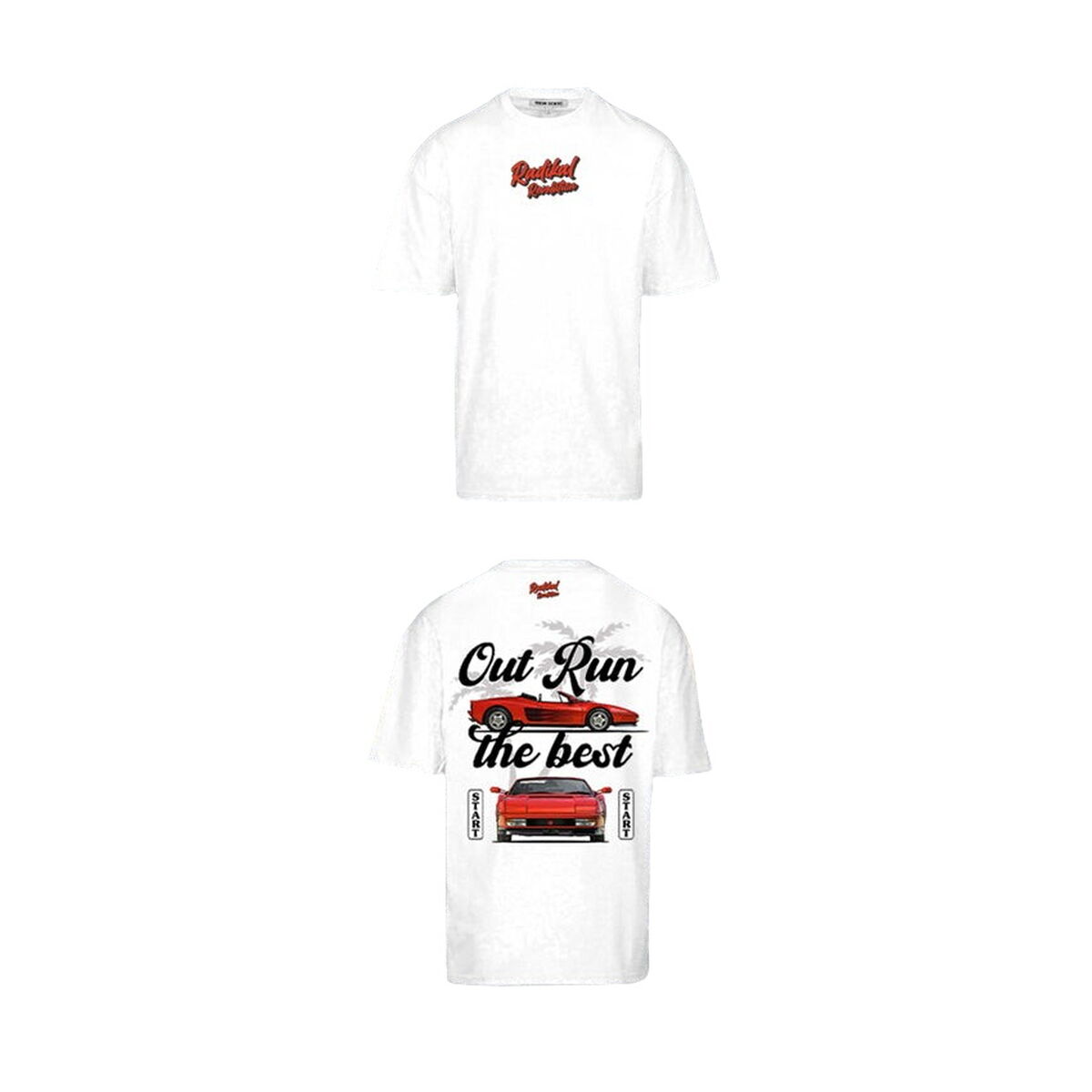 T-shirt med kortärm Herr RADIKAL OUT RUN Vit XXXL