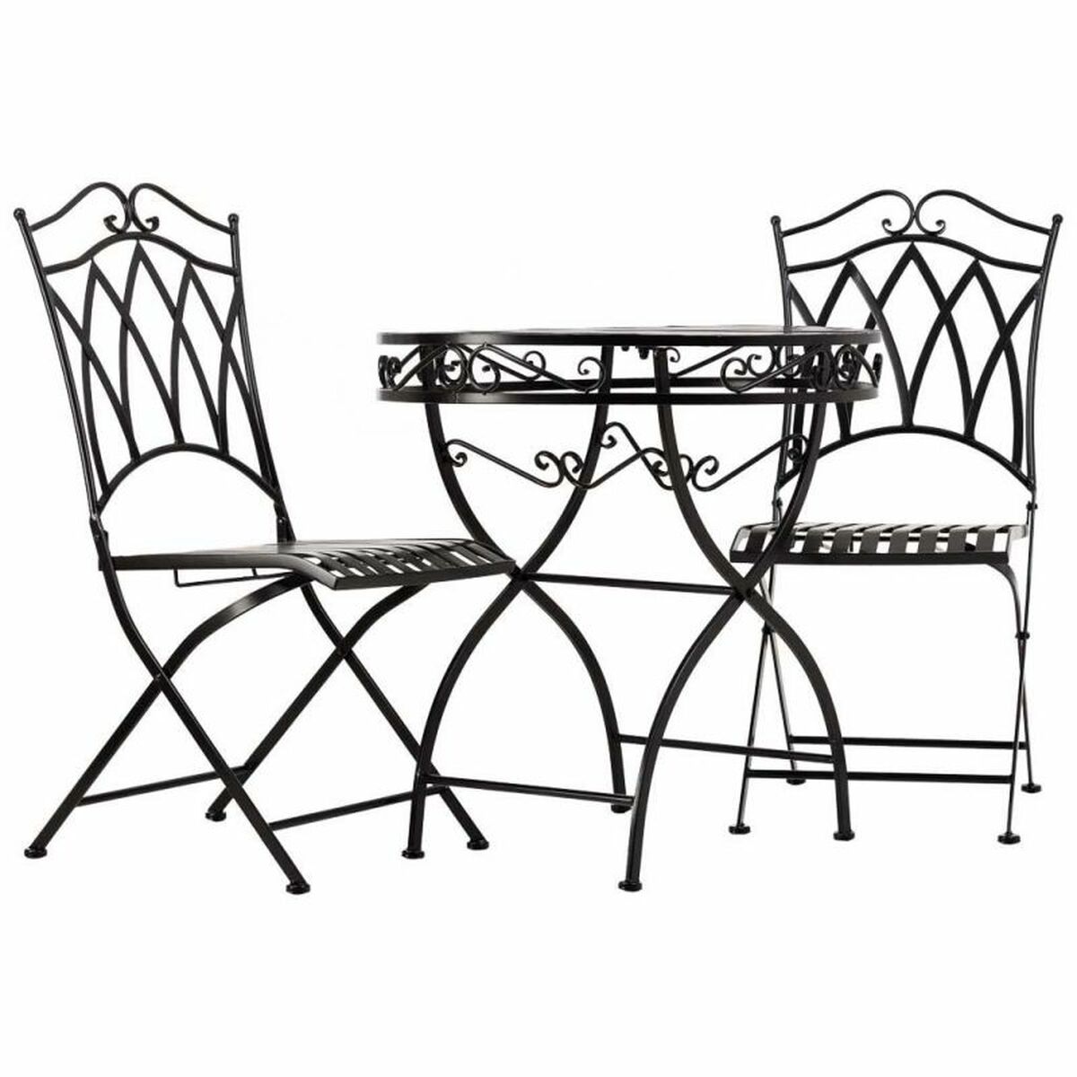 Bordsgrupp med 2 stolar Alexandra House Living Svart 60 x 75 x 60 cm - 2