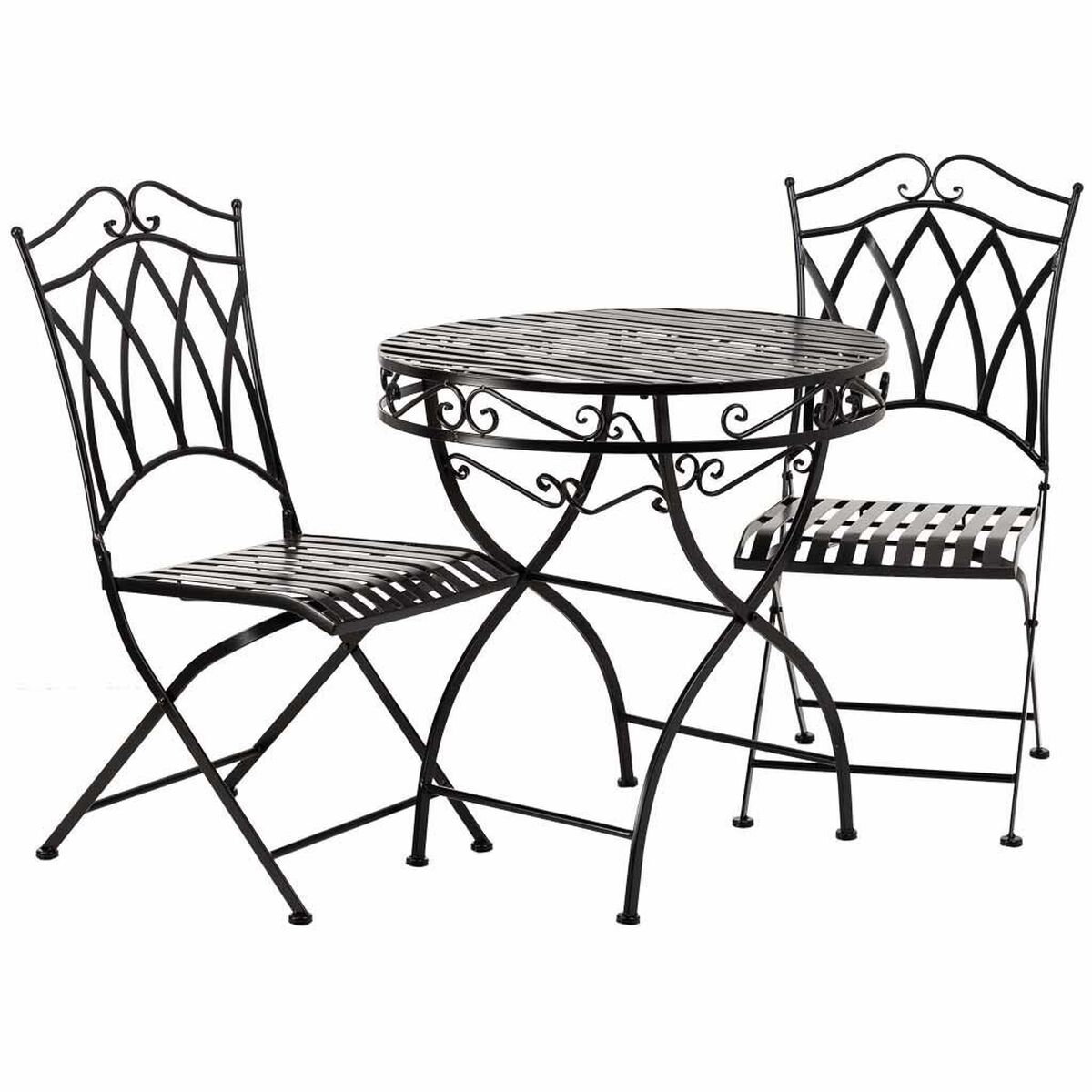 Bordsgrupp med 2 stolar Alexandra House Living Svart 60 x 75 x 60 cm