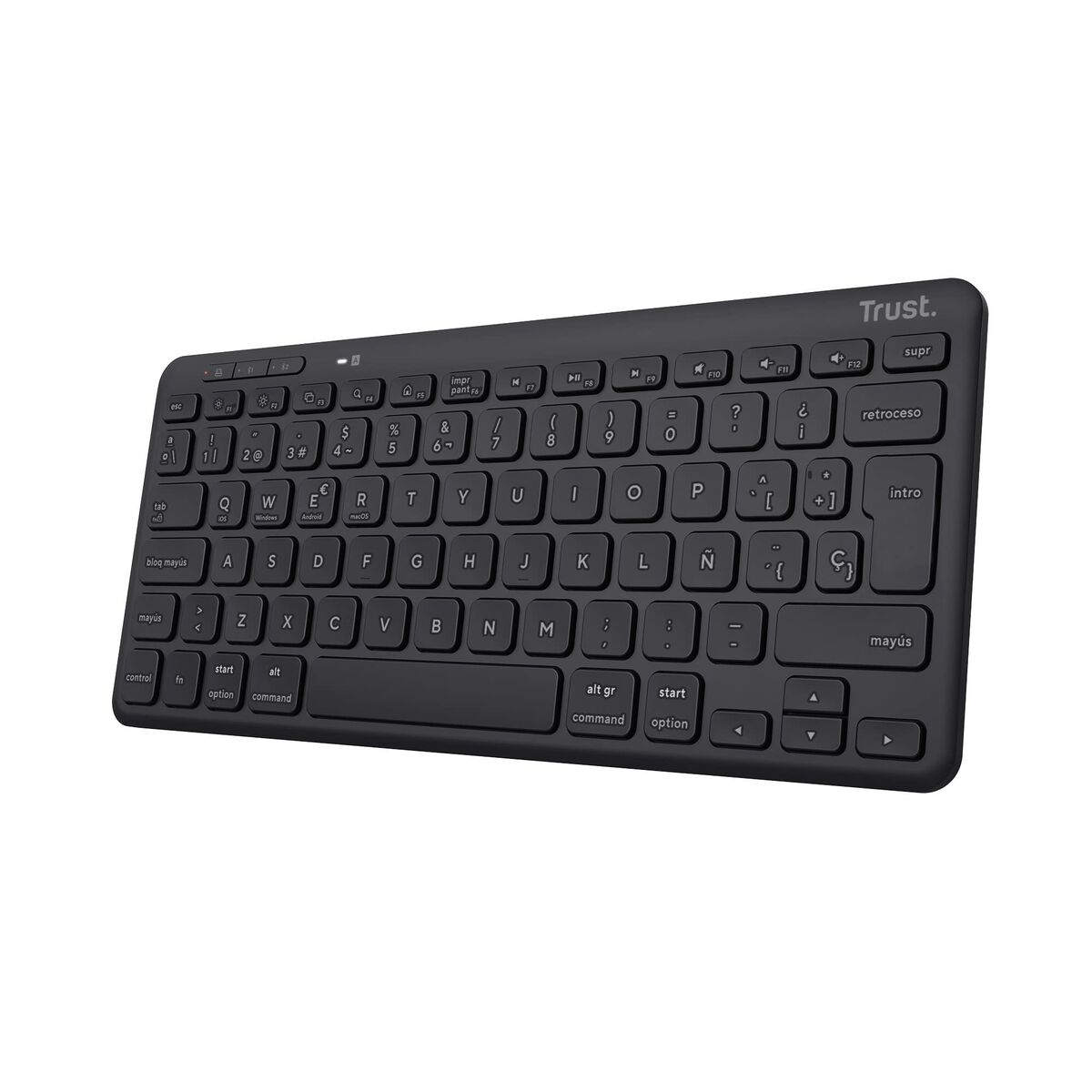 Trådlöst Tangentbord Trust 25059 Qwerty Spanska Svart