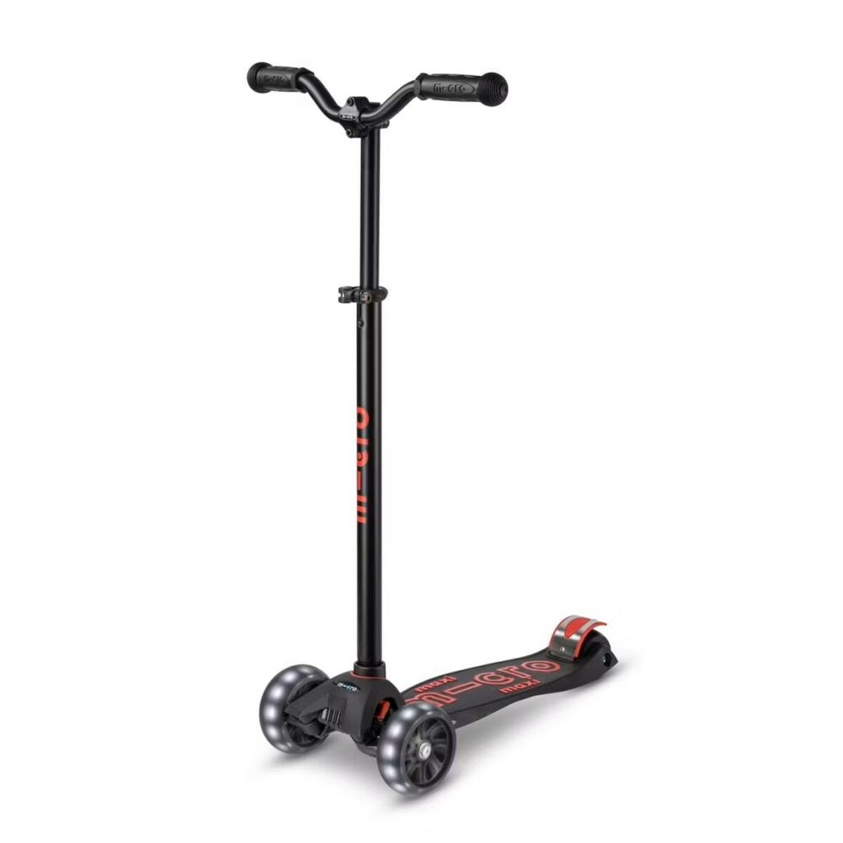 Skooter Micro Micro Deluxe Pro LED Svart Röd