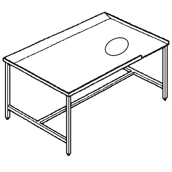 Rätt sortering tabell med hål, l=2400