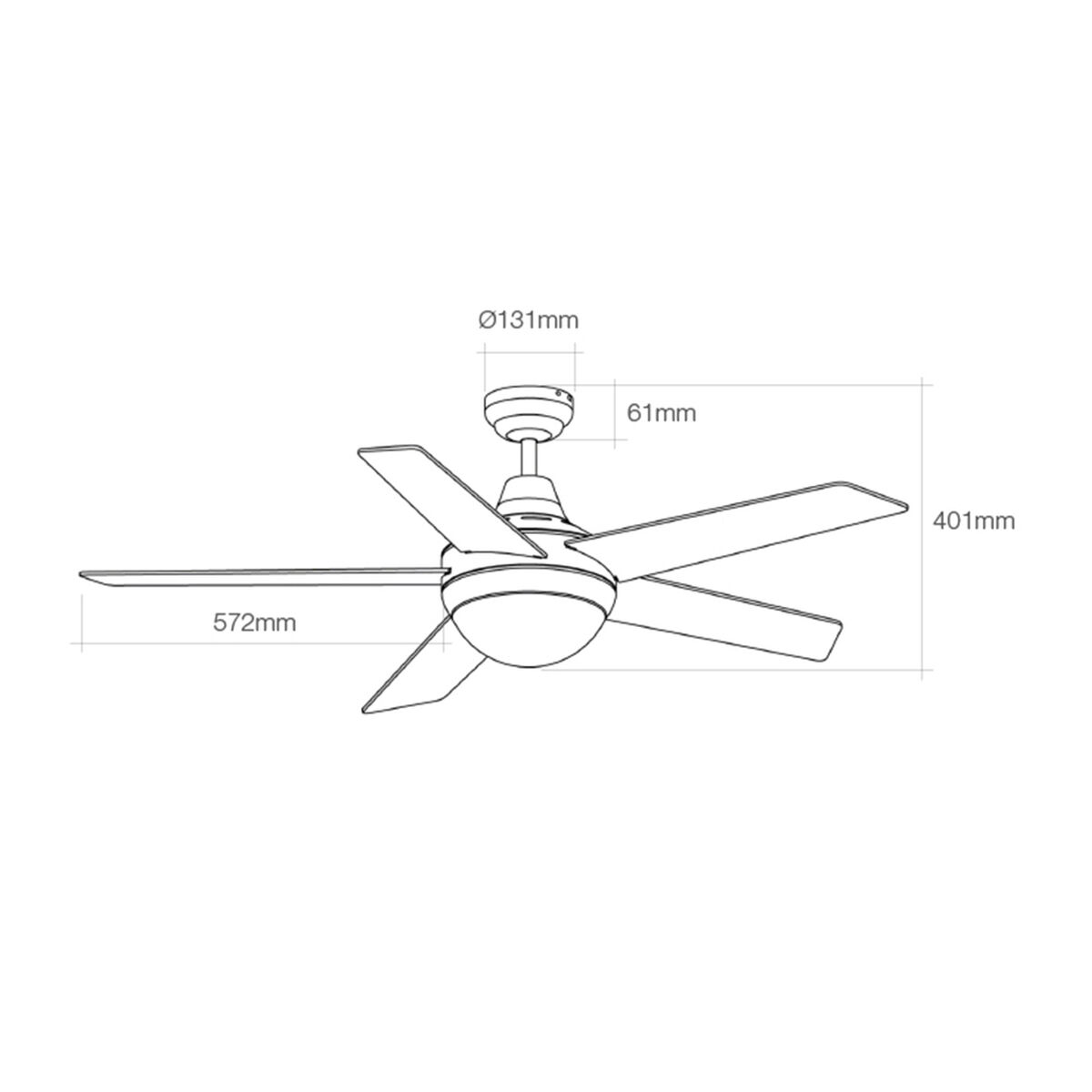 Takfläkt med belysning EDM 33988 Adriatico Vit 60 W - 5