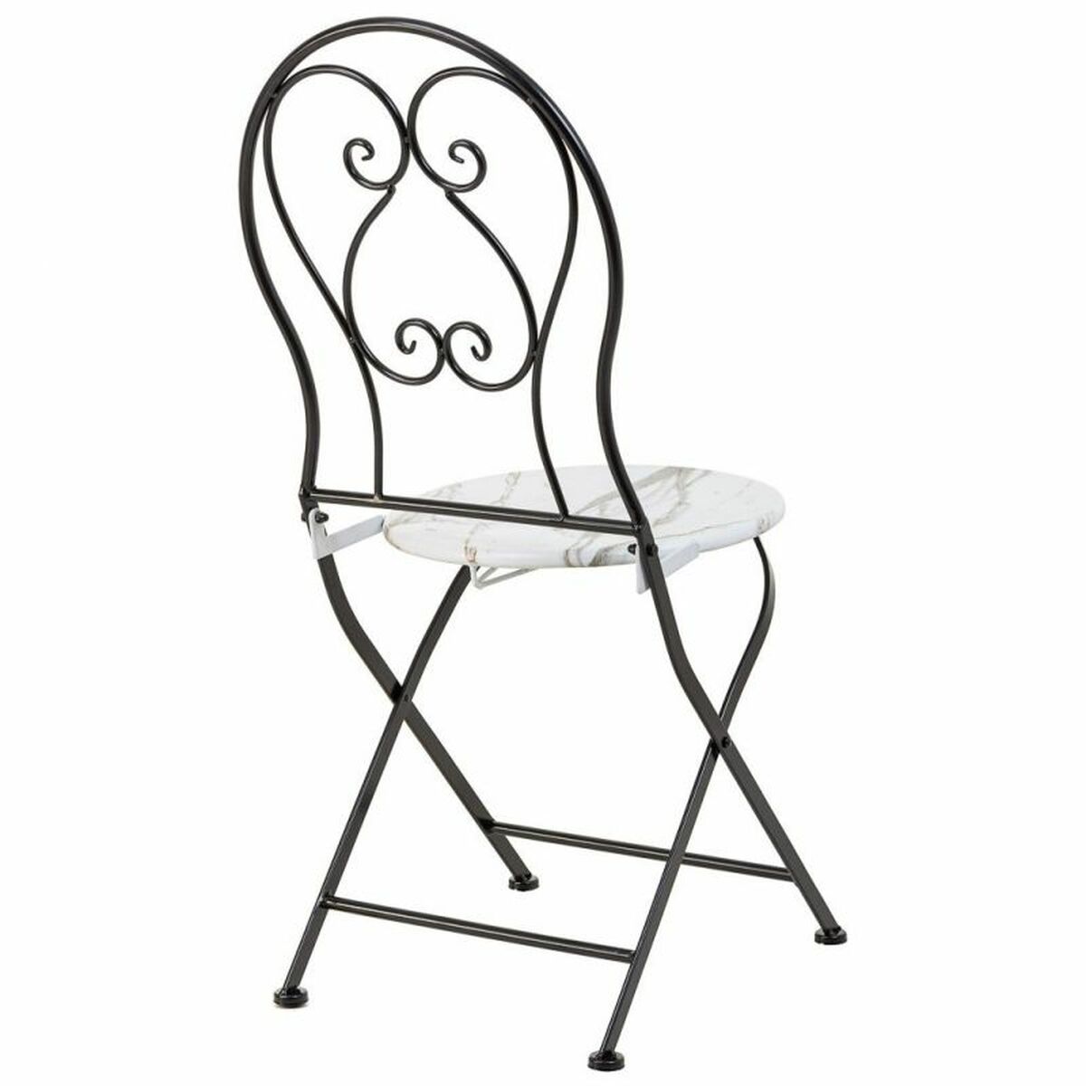 Bordsgrupp med 2 stolar Alexandra House Living Vit Svart 60 x 75 x 60 cm - 7