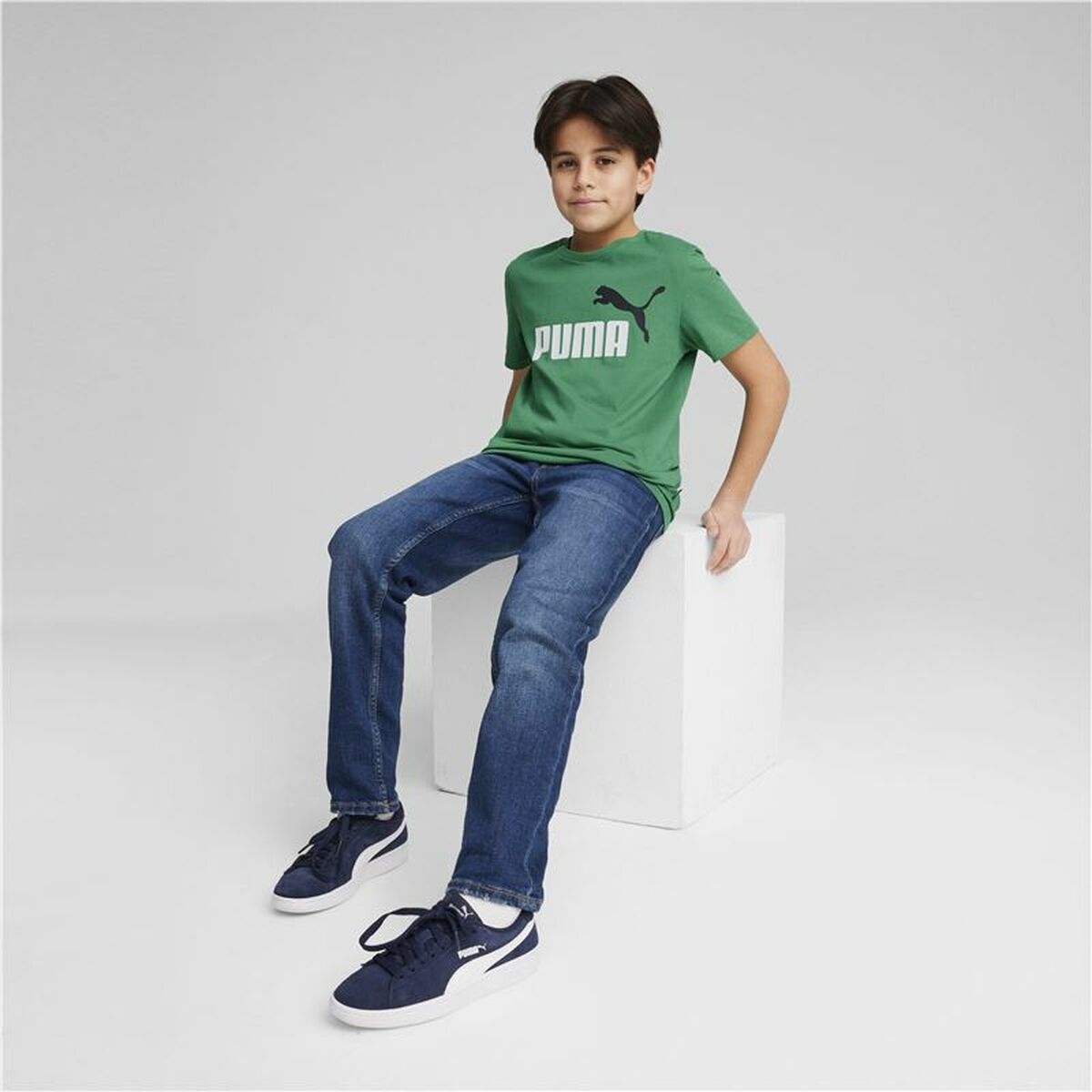 Barn T-shirt med kortärm Puma Essentials+ Oliv - 5