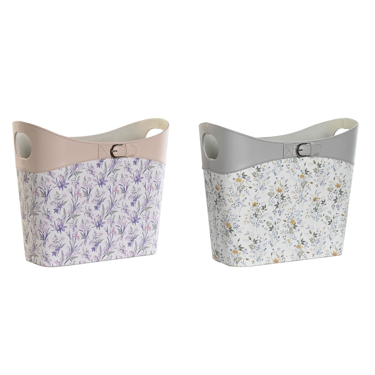 Tidningsställ DKD Home Decor Vit Grå Lila Ljusrosa Polyuretan 39 x 21 x 34 cm (2 antal)