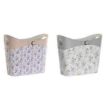 Tidningsställ DKD Home Decor Vit Grå Lila Ljusrosa Polyuretan 39 x 21 x 34 cm (2 antal)
