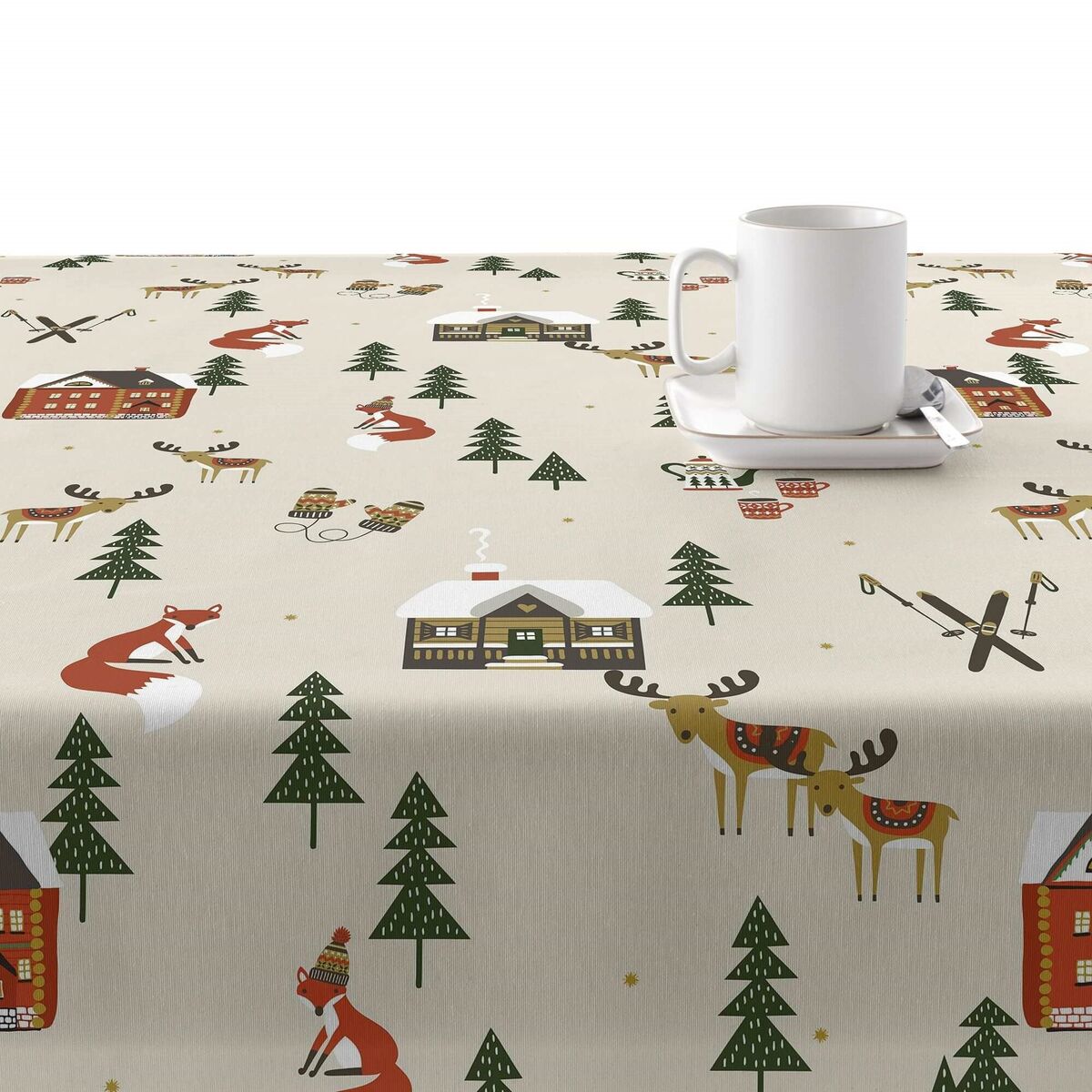 Fläckresistent bordsduk i harts Belum Merry Christmas Multicolour 250 x 150 cm - 2