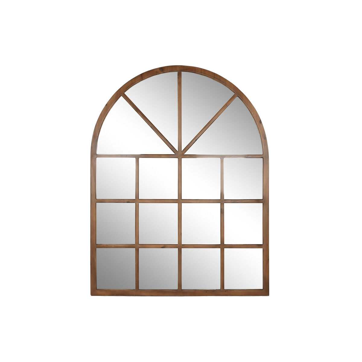 Väggspegel Home ESPRIT Naturell Glas Gran Speglar Neoklassisk Fönster 150 x 3,5 x 186 cm