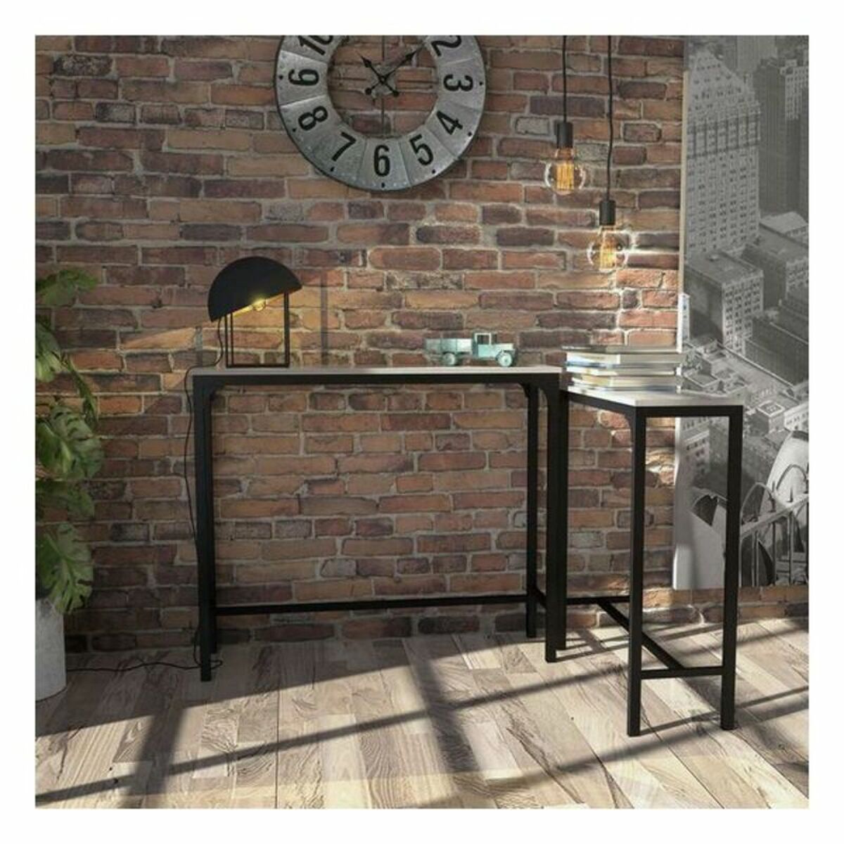 2-bordsset Versa Metall (25 x 80 x 95 cm) (63 x 25 x75 cm) - 2