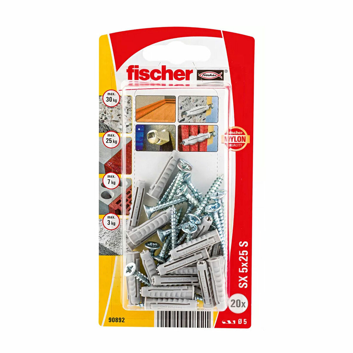 Pluggar och skruv Fischer (20 antal)