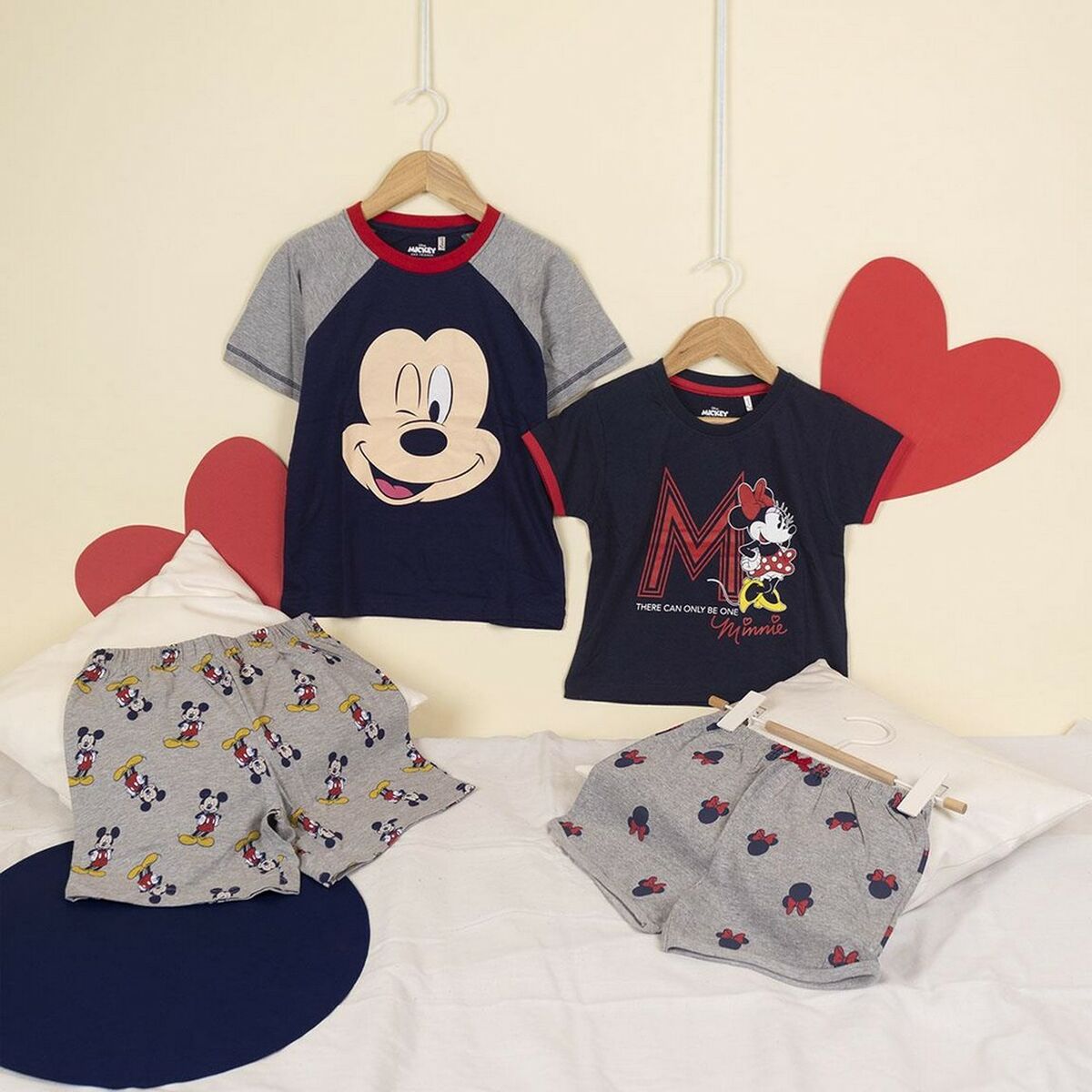 Sommarpyjamas Minnie Mouse Mörkblå Grå - 4