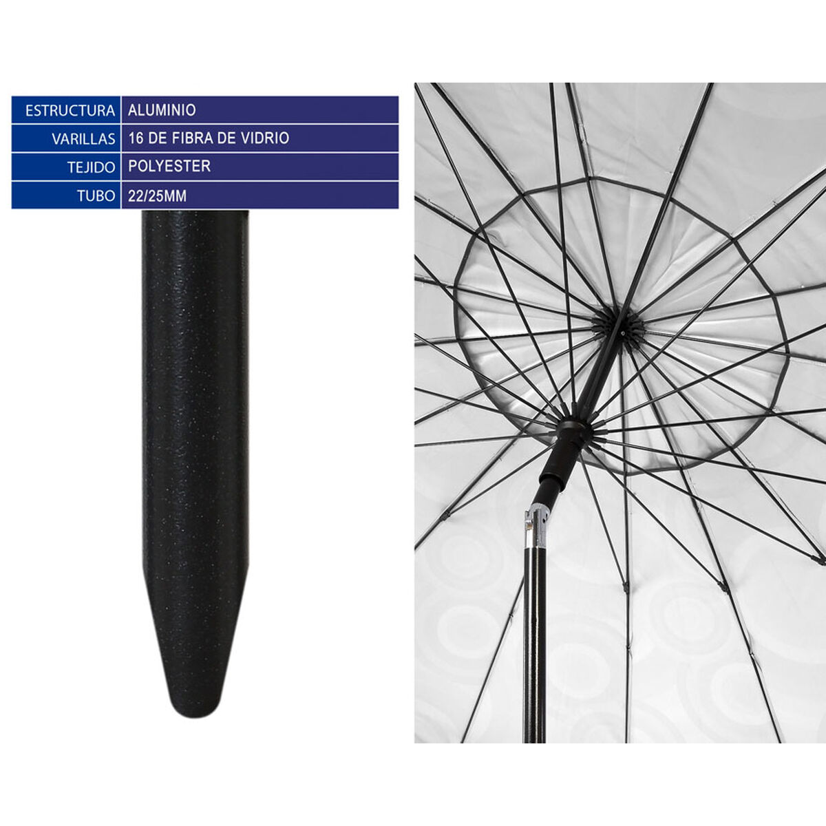 Naperny? Purpur 220 cm Rostfritt stål Aluminium - 2