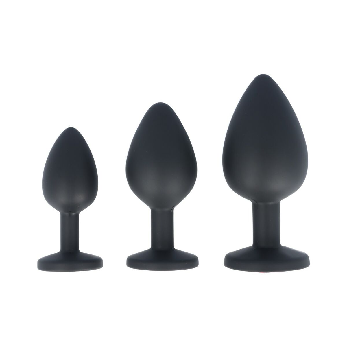 Analplugg Virgite Svart Silikon Set 3 Delar - 4