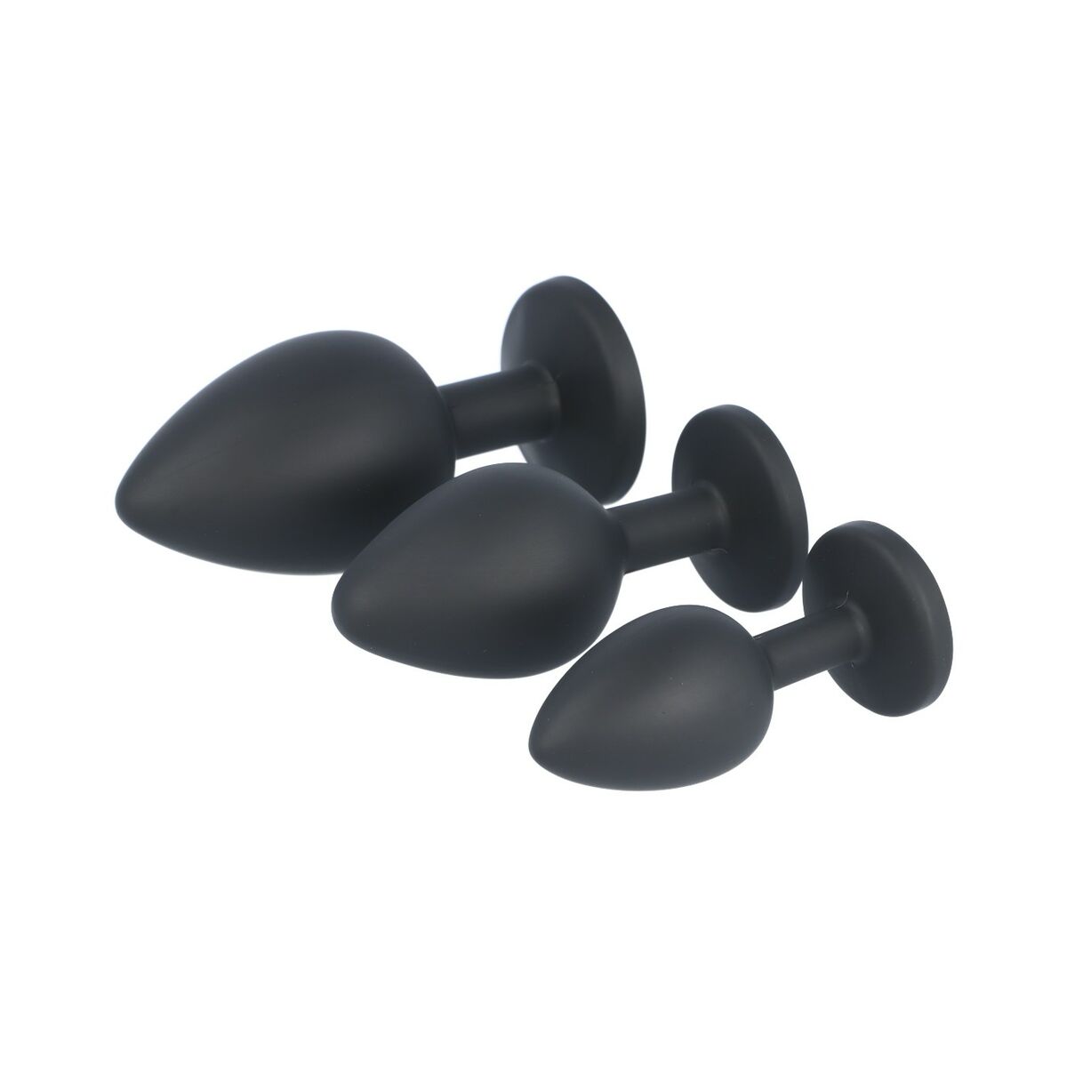 Analplugg Virgite Svart Silikon Set 3 Delar - 3