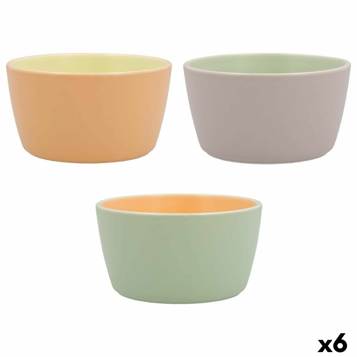 Skål Quid Vitamina Dvobarvna Keramik 12,5 x 12,5 x 6,7 cm (6 antal)