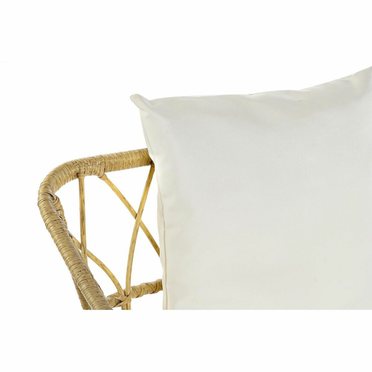 Trädgårdssoffa DKD Home Decor Vit Metall syntetisk rattan (132 x 58 x 80 cm) - 4