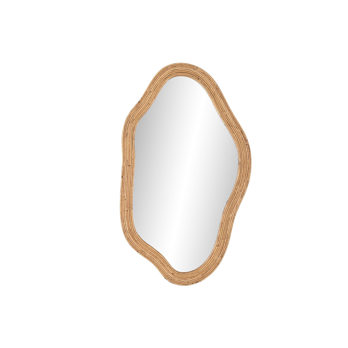 Väggspegel Home ESPRIT Naturell Glas Rattan Urban 71 x 2,5 x 120,5 cm