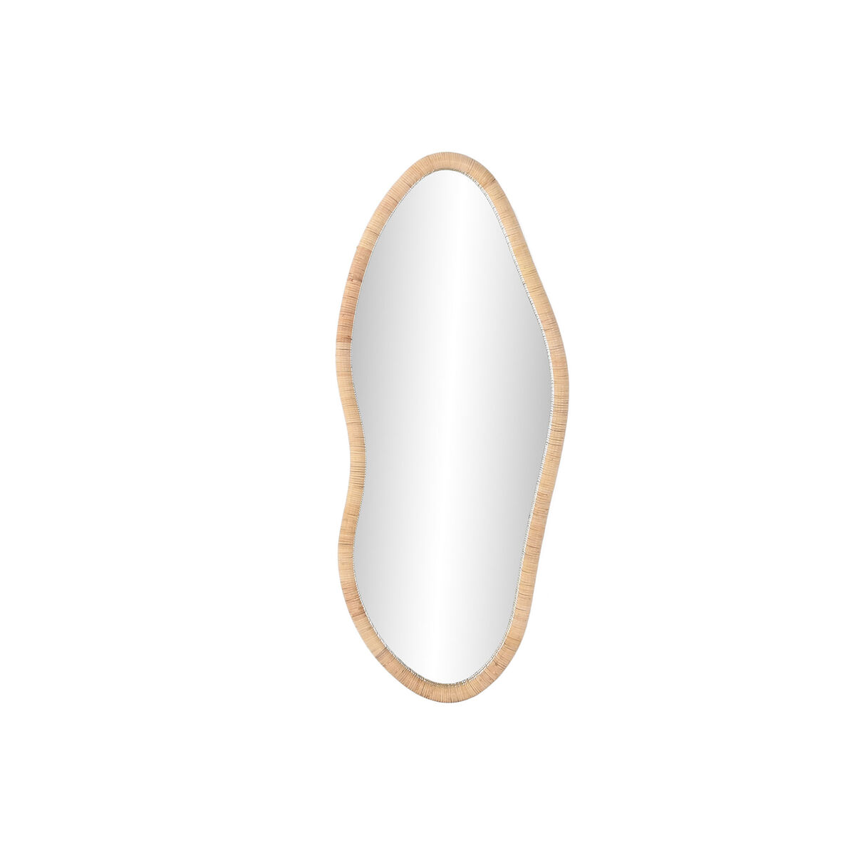 Väggspegel Home ESPRIT Naturell Glas Rattan Scandi 53 x 4 x 125 cm