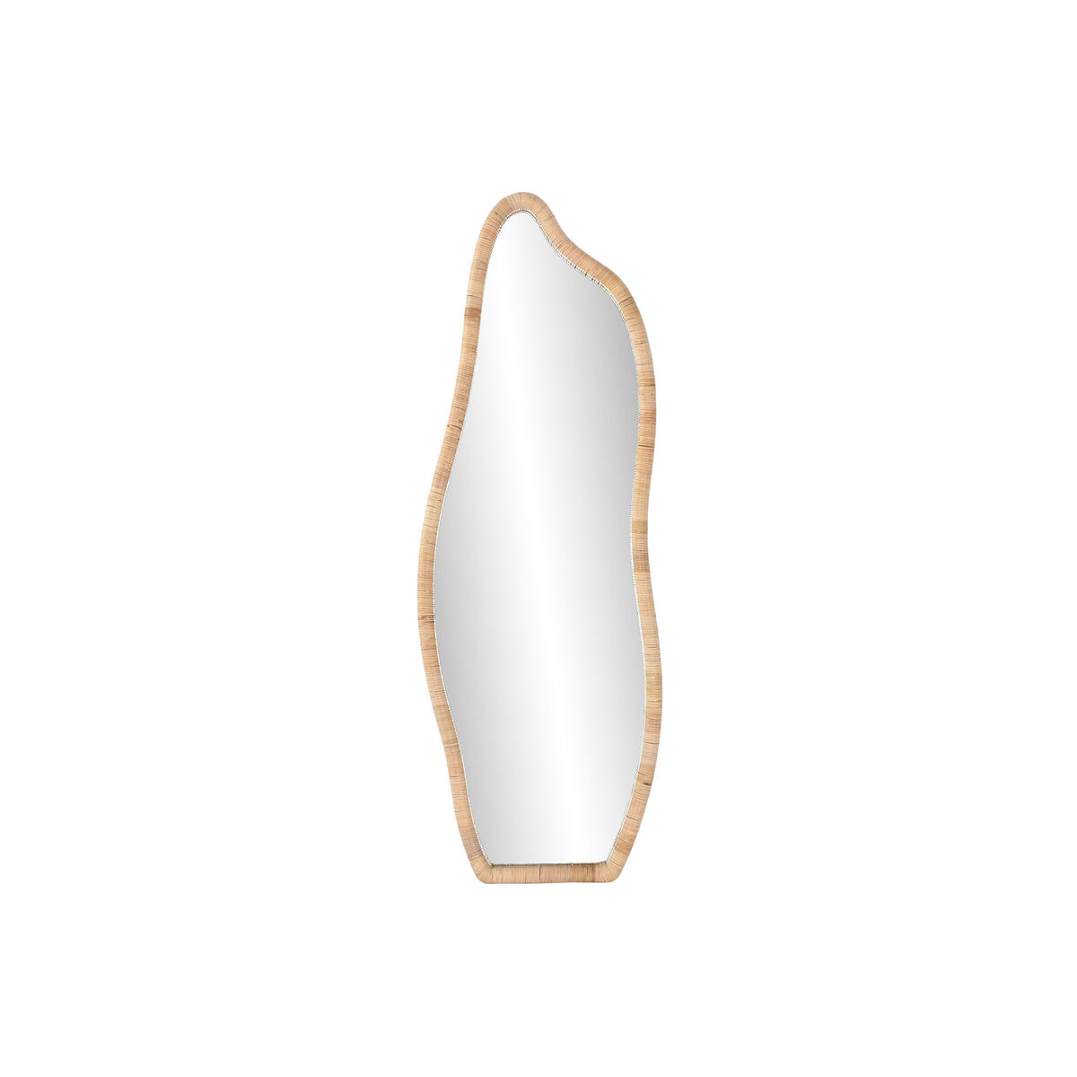 Väggspegel Home ESPRIT Naturell Glas Rattan Scandi 52,5 x 4 x 150 cm