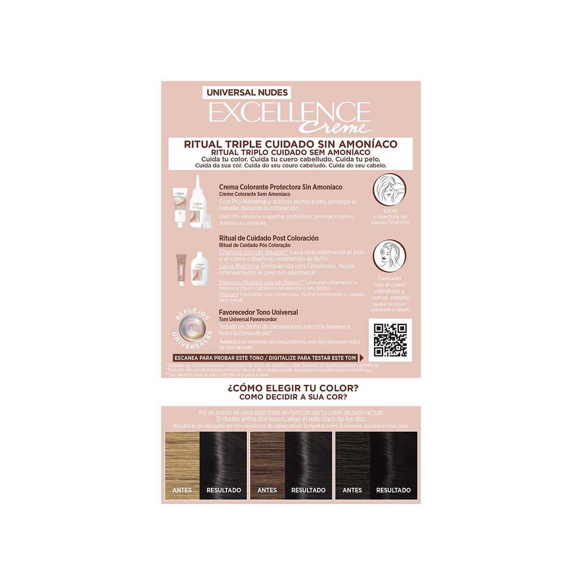 Permanent färg L'Oreal Make Up Excellence Svart Nº 1-Black (5 antal) - 2
