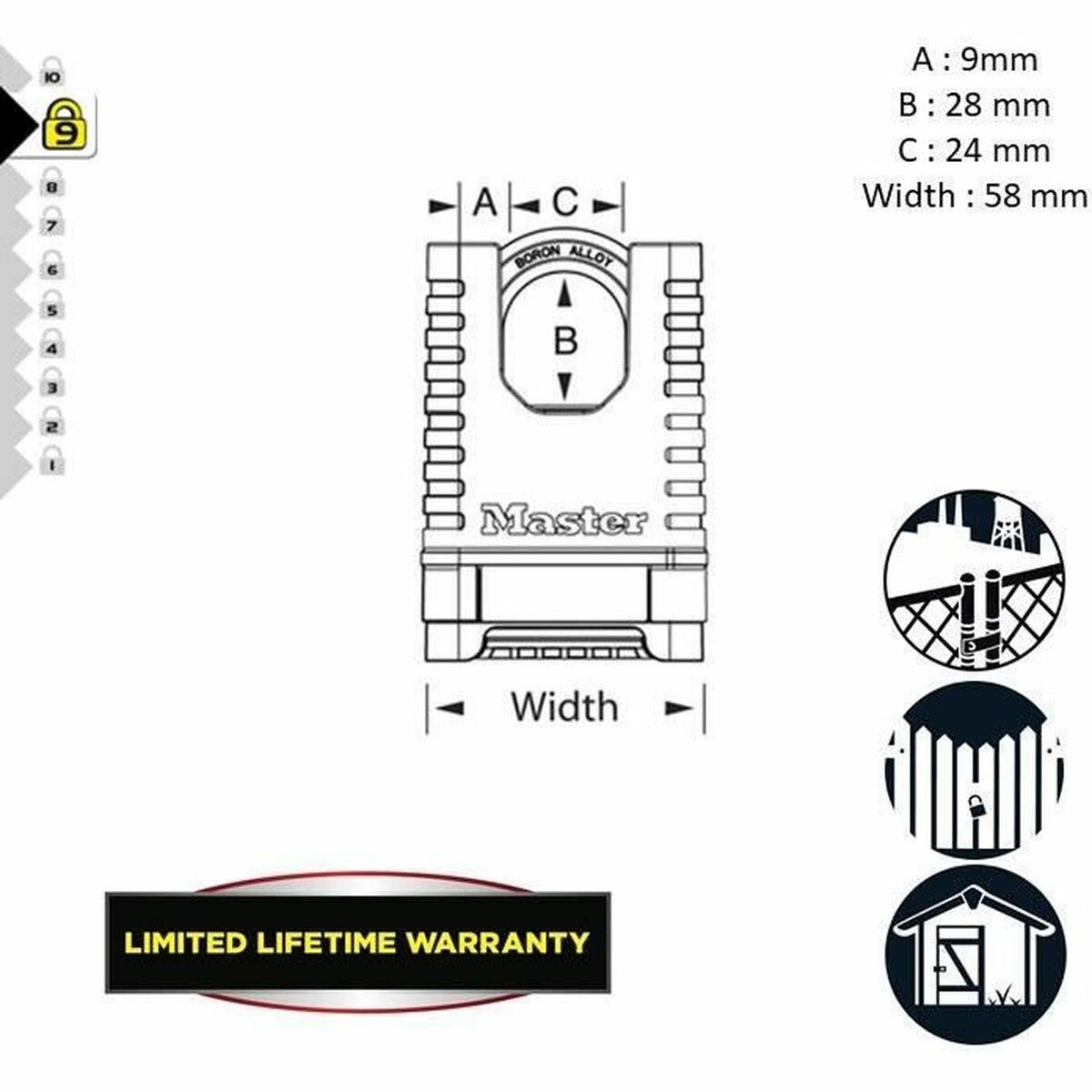 Hänglås med kod Master Lock M1177EURD Mässing - 4