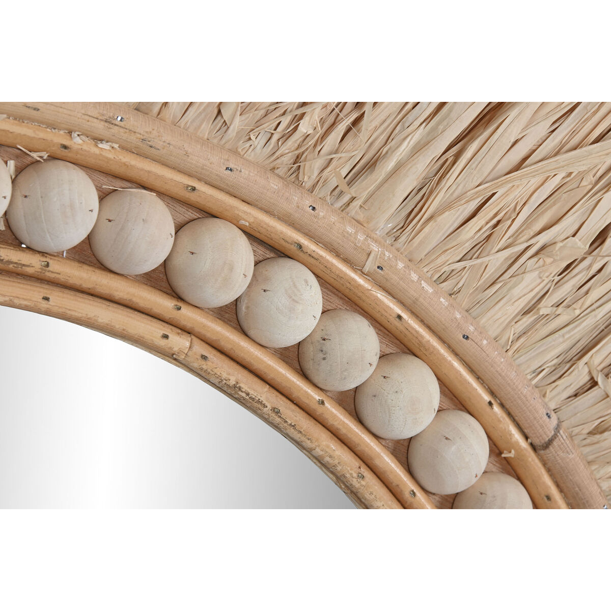 Väggspegel Home ESPRIT Naturell Tropiskt 80 x 4 x 80 cm - 3