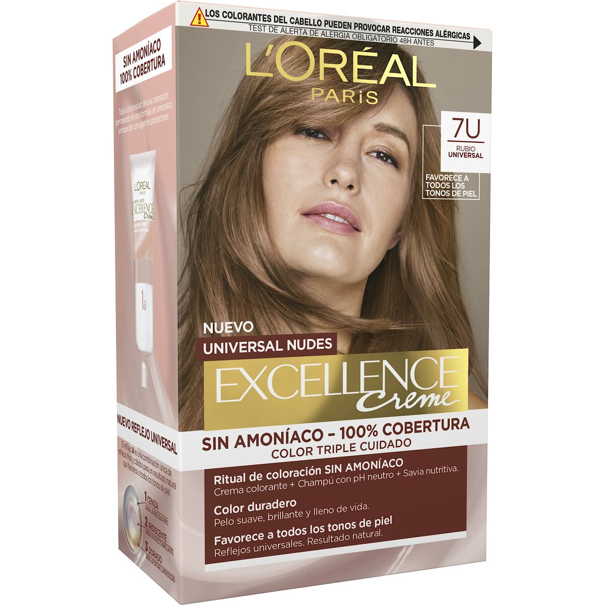 Permanent färg L'Oreal Make Up Excellence Blont Nº 7u-Blonde (5 antal)