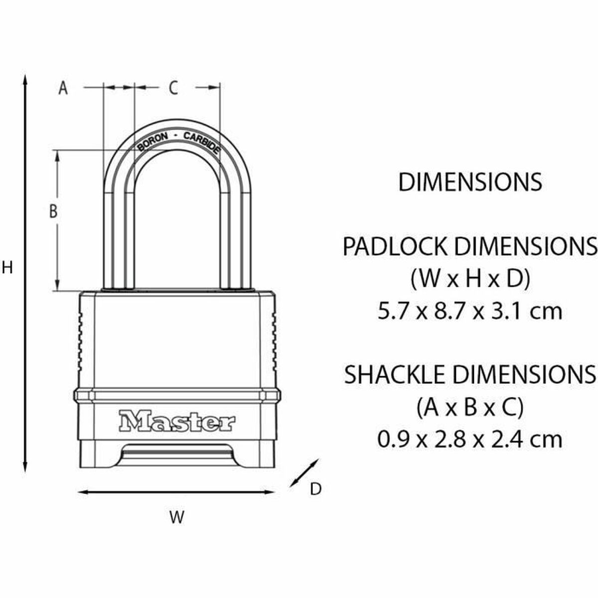 Hänglås med kod Master Lock M178EURD Stål Zink Svart - 2
