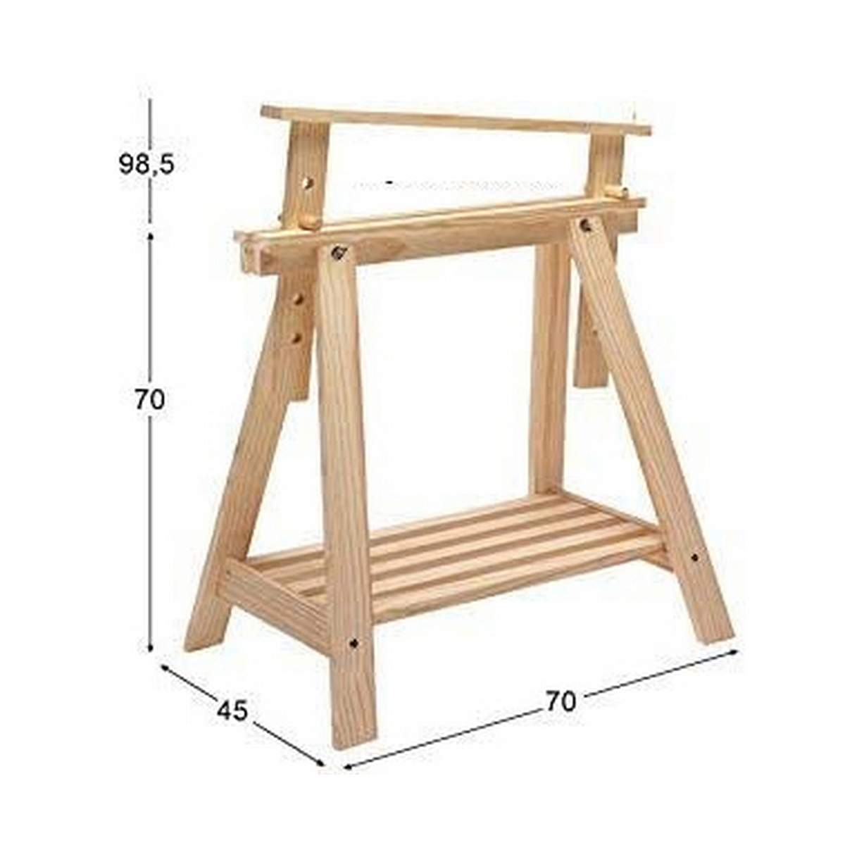 Staffli Astigarraga Architec Bord Furu (70 x 45 x 70 cm) - 6