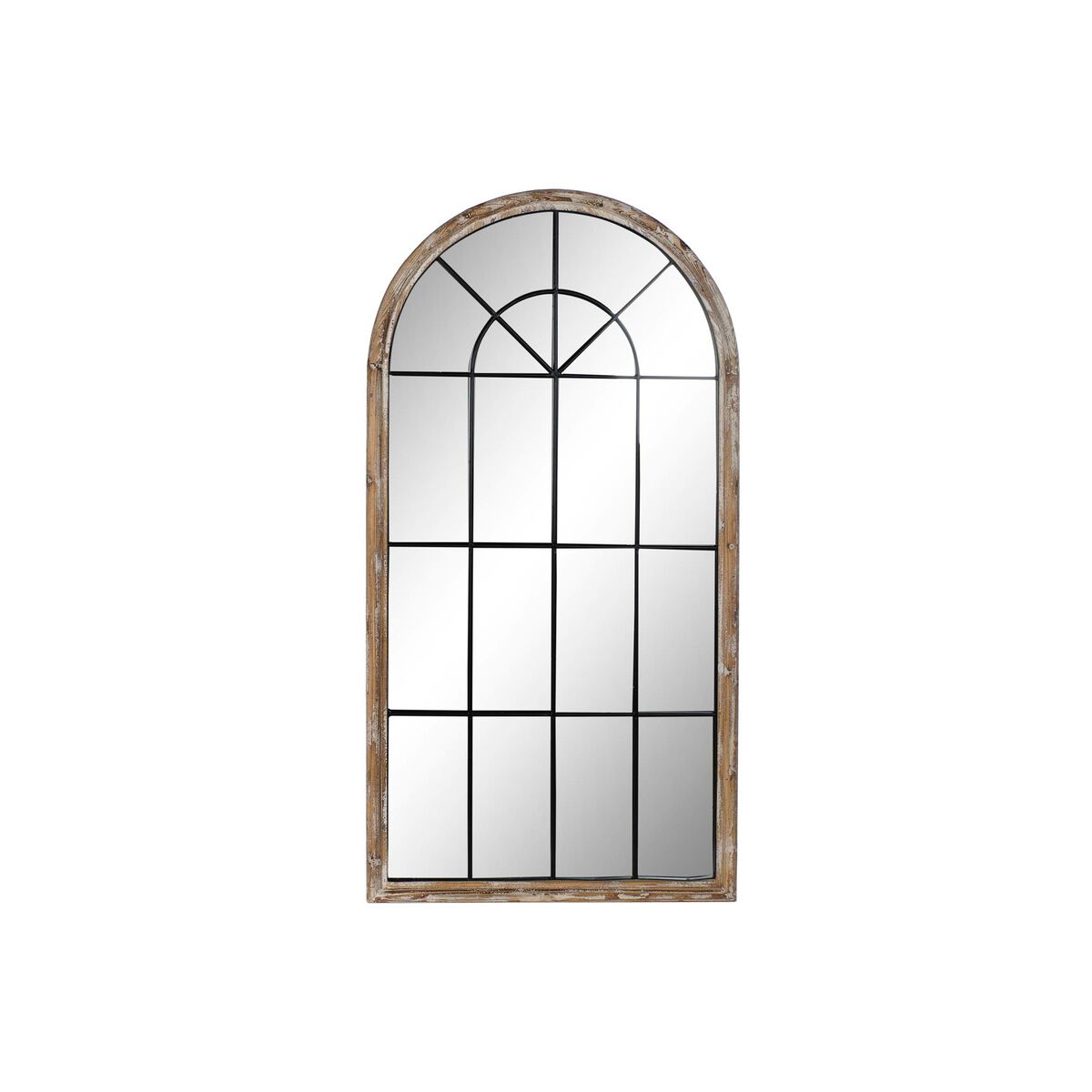 Väggspegel Home ESPRIT Vit Brun Svart Fönster 86 x 3,5 x 168 cm