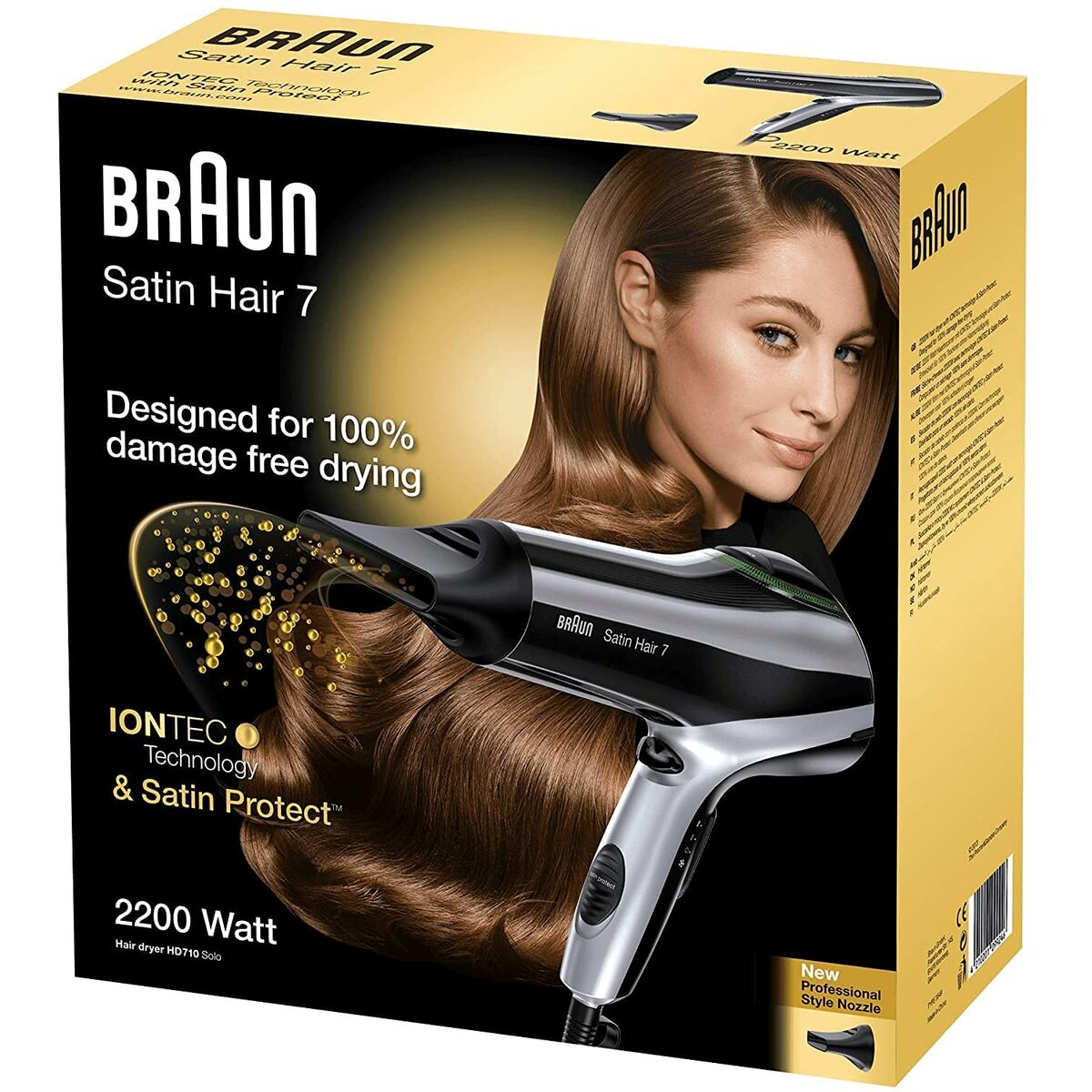 Hårtork Braun Satin Hair 7 HD710 Svart 2200 W Jonisk - 2