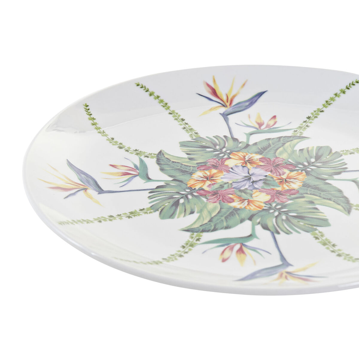 Servissats DKD Home Decor Vit Multicolour Porslin Tropiskt 18 Delar - 8
