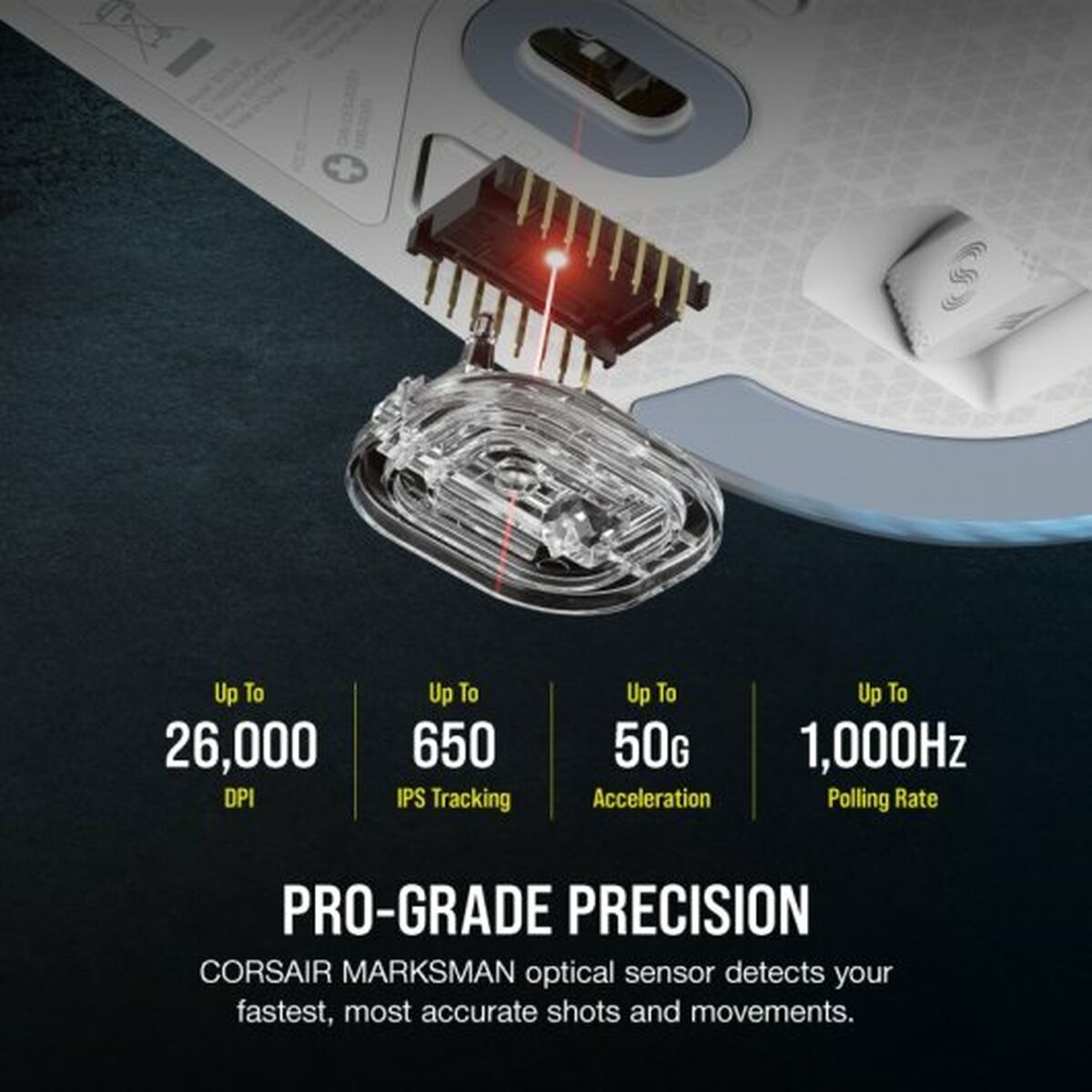 Mus Corsair M75 RGB Vit 26000 DPI - 2