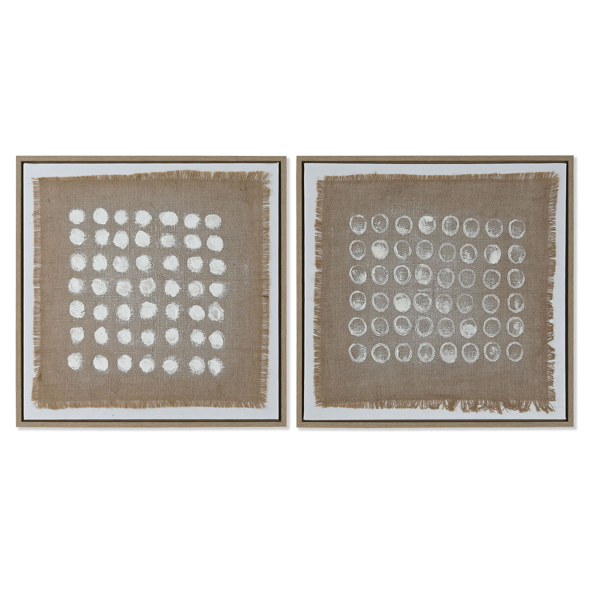 Tavla Home ESPRIT Vit Beige Modern 60 x 3,8 x 60 cm (2 antal)