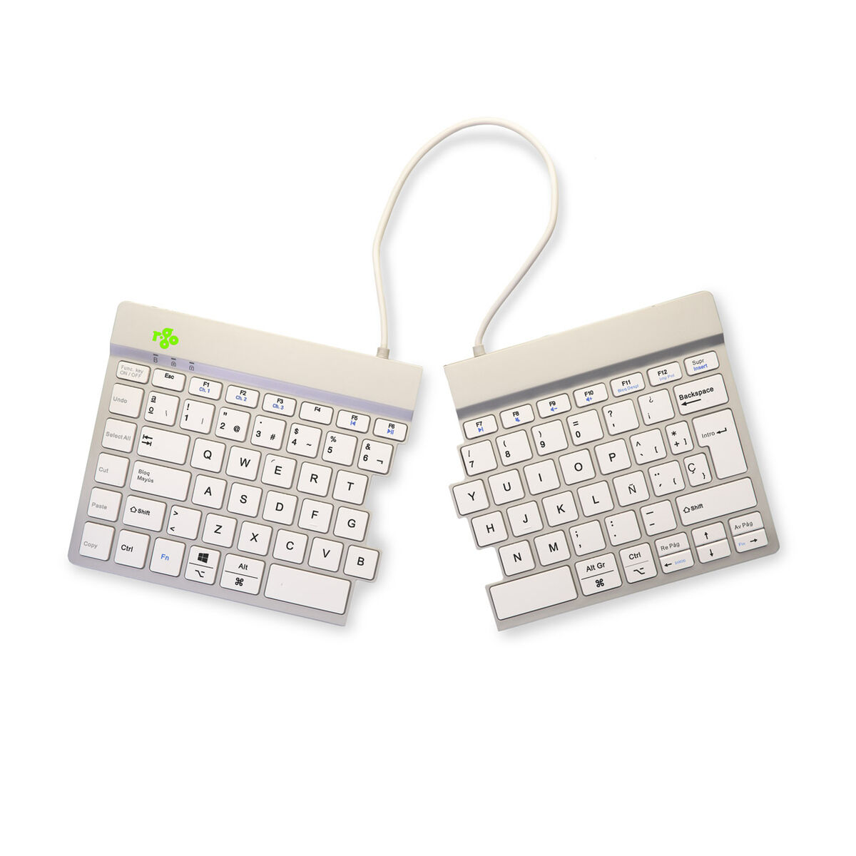 Tangentbord och Mus R-Go RGOSBESWLWH Vit spanska QWERTY - 5