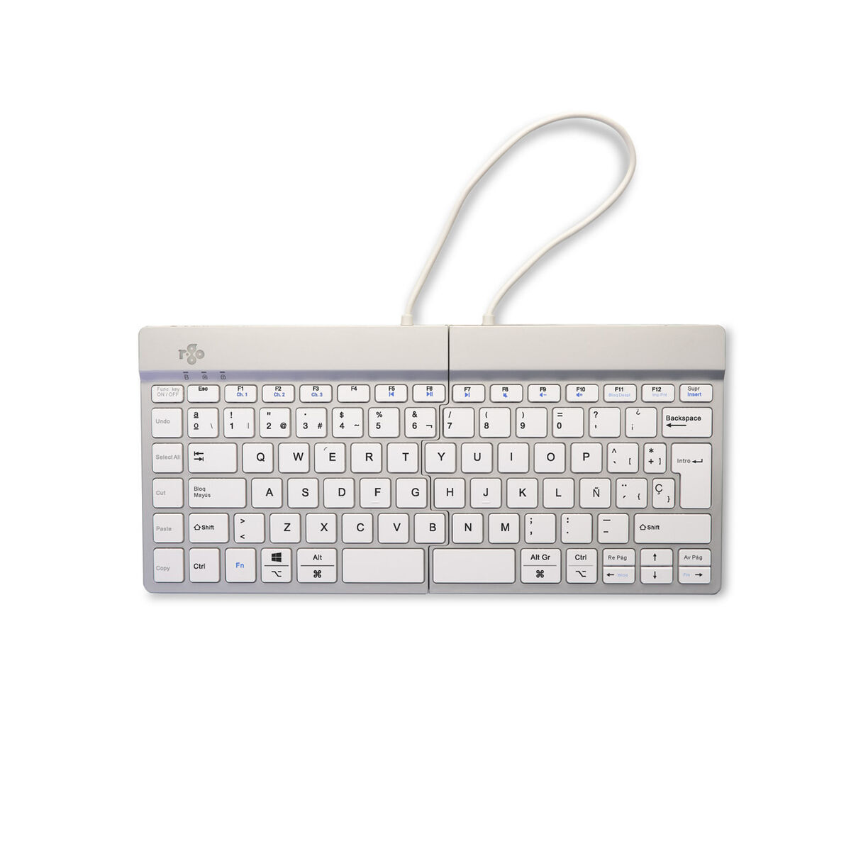 Tangentbord och Mus R-Go RGOSBESWLWH Vit spanska QWERTY - 6