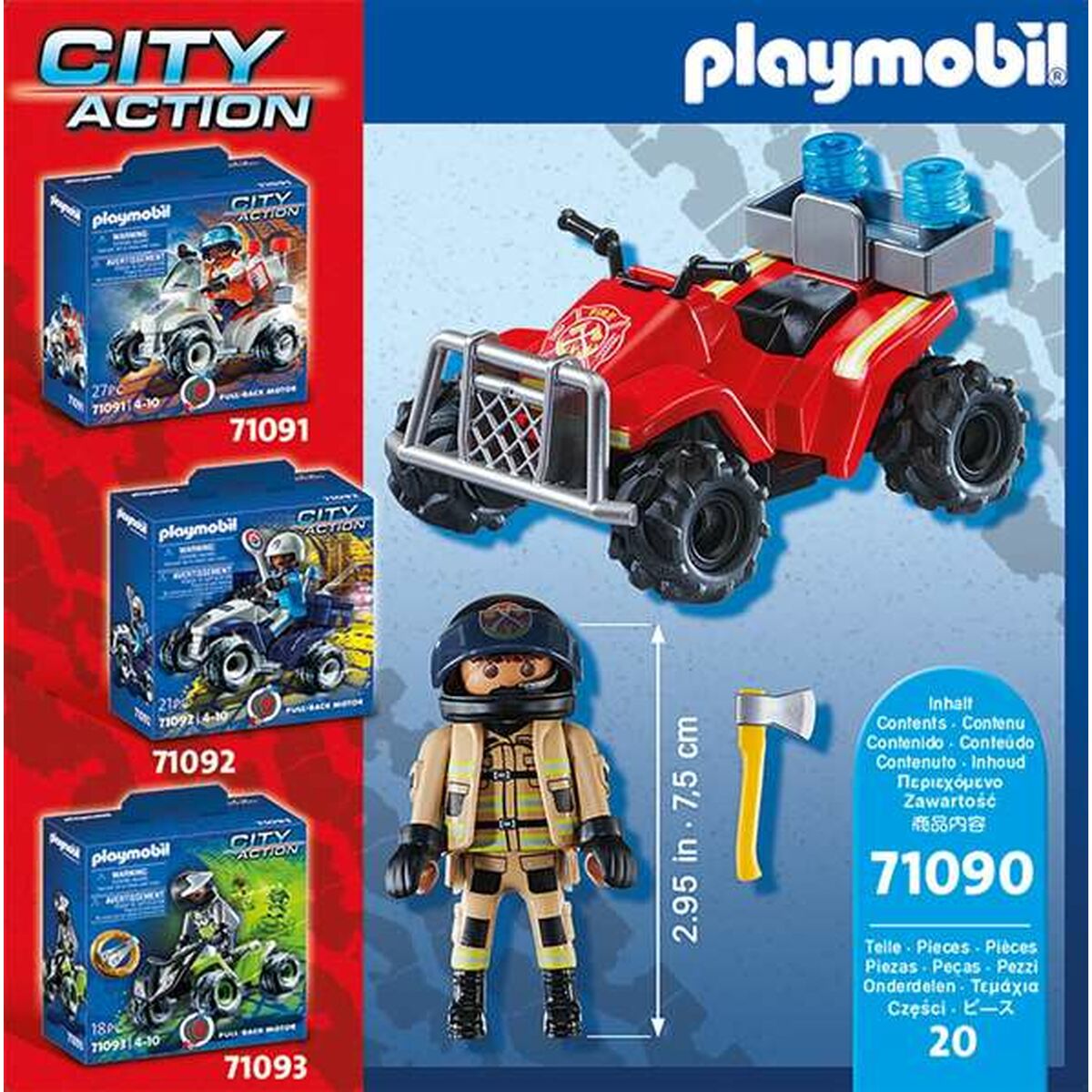 Playset Playmobil City Action Firefighters - Speed Quad 71090 - 5