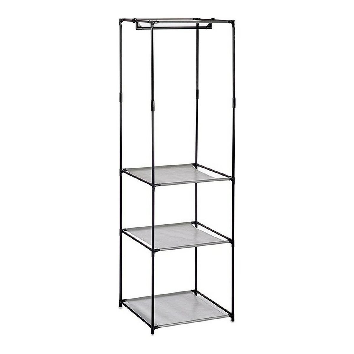 Garderob Kipit Svart Grå Tyg polypropen Järn Plast 43,5 x 160 x 50 cm