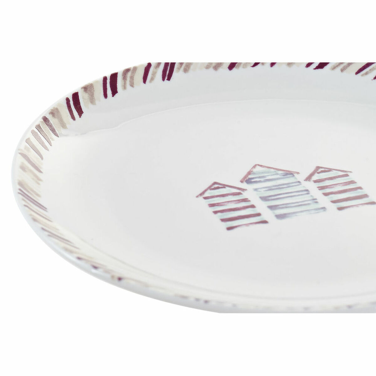 Servissats DKD Home Decor Blå Vit Rödbrun Porslin Medelhavs Havsblå 18 Delar - 5