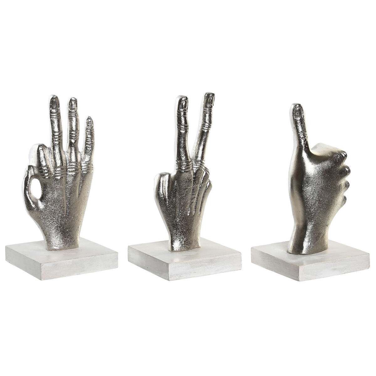 Prydnadsfigur DKD Home Decor Silvrig 10 x 10 x 20 cm (3 antal)