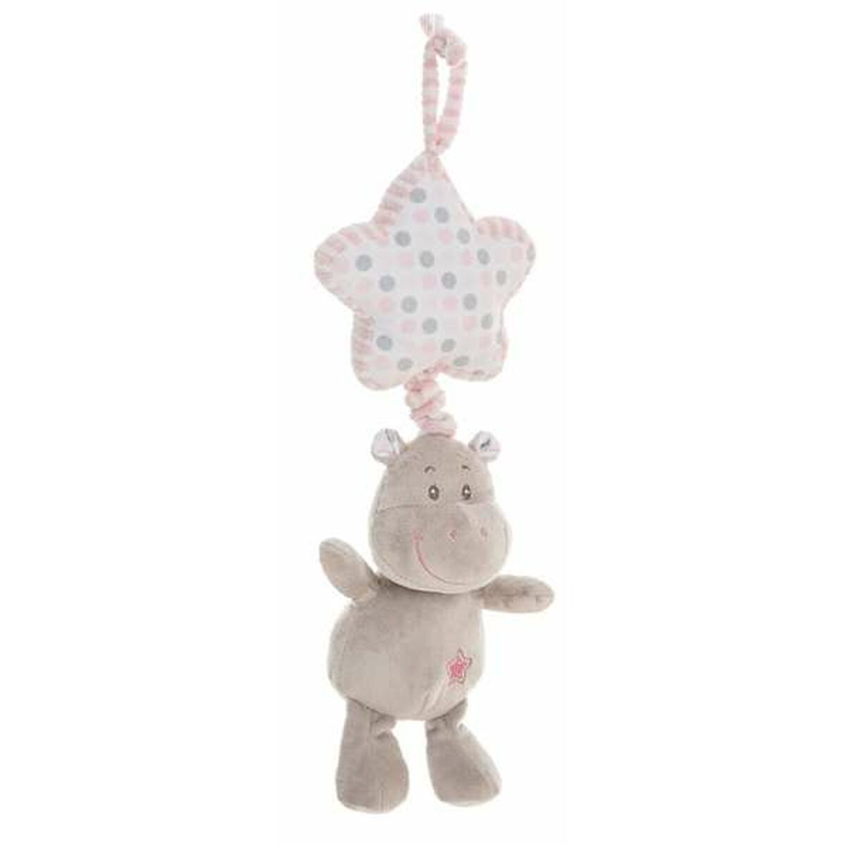 Mjuk skallra Flodhäst 35 cm Rosa - 2