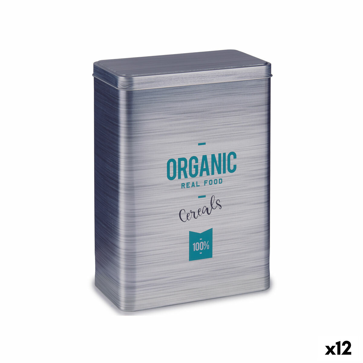 Flingbehållare Organic Grå Tenn 12 x 24,7 x 17,6 cm (12 antal) - 3